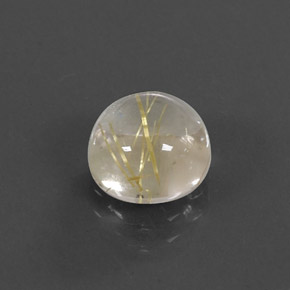 Quartzo rutilado amarelo natural 2,57ct, corte redondo, transparente