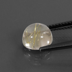Quartzo rutilado amarelo natural 2,57ct, corte redondo, transparente