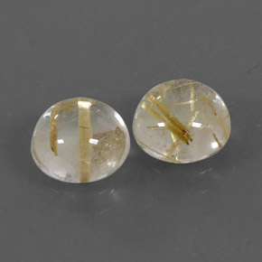 Pedras preciosas de quartzo rutilado amarelo natural de  ct, corte redondo, transparente