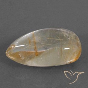6.65ct Natural Castanho Dourado Muito Claro Quartzo Rutilo, Formato de pêra, Transparente