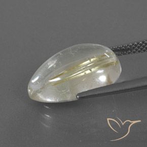 Quartzo Rutilo Luz amarela Natural 7.39ct, Formato de pêra, Transparente