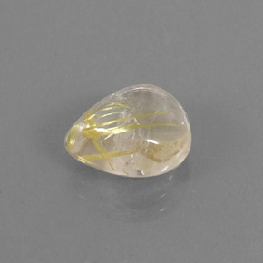 Quartzo rutilado amarelo natural 4,61ct, formato de pêra, transparente