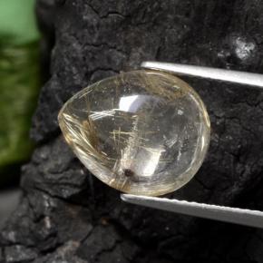 Quartzo rutilado amarelo natural 6,56ct, formato de pêra, transparente