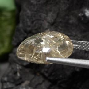 Quartzo rutilado amarelo natural 6,56ct, formato de pêra, transparente
