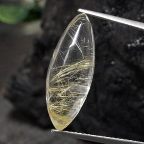 Quartzo rutilado amarelo natural 10,00ct, marquise, transparente