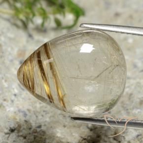 Quartzo Rutilo Luz amarela Natural 10.69ct, Formato de pêra, Transparente
