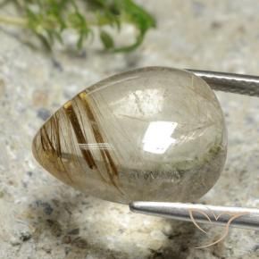 Quartzo Rutilo Luz amarela Natural 10.69ct, Formato de pêra, Transparente