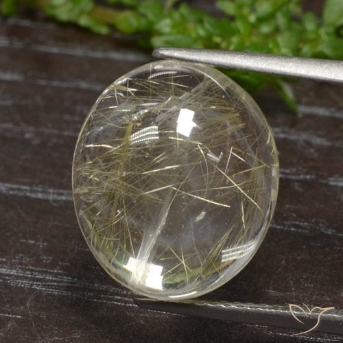 Quartzo rutilado dourado natural 11,77ct, corte oval, transparente