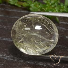 Quartzo rutilado dourado natural 11,77ct, corte oval, transparente