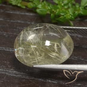 Quartzo rutilado dourado natural 11,77ct, corte oval, transparente