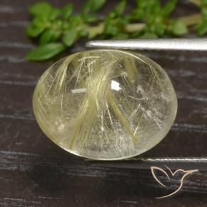 Quartzo Rutilo Castanho Dourado Muito Claro Natural 9.93ct, oval, Transparente