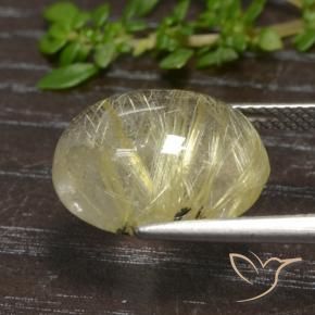 Quartzo Rutilo Castanho Dourado Muito Claro Natural 9.93ct, oval, Transparente