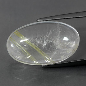 Quartzo rutilado amarelo natural 12,47ct, corte oval, transparente