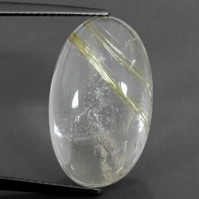 Quartzo rutilado amarelo natural 12,47ct, corte oval, transparente