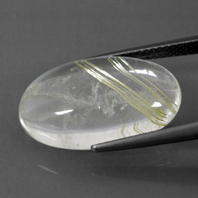 Quartzo rutilado amarelo natural 12,47ct, corte oval, transparente