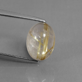 Quartzo rutilado amarelo natural 1,75ct, transparente, transparente/translúcido
