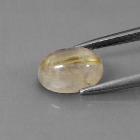Quartzo rutilado amarelo natural 1,75ct, transparente, transparente/translúcido