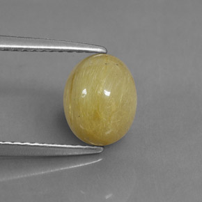 Quartzo rutilado amarelo natural 1,89ct, corte oval, translúcido