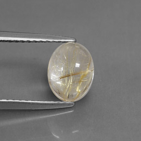 Quartzo rutilado amarelo natural 1,54ct, transparente, transparente/translúcido