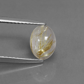 Quartzo rutilado amarelo natural 1,24ct, transparente, transparente/translúcido