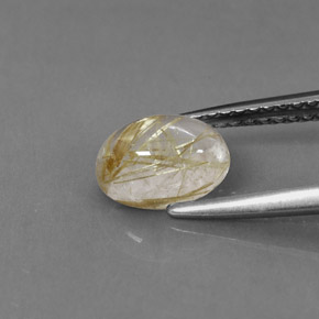 Quartzo rutilado amarelo natural 1,24ct, transparente, transparente/translúcido