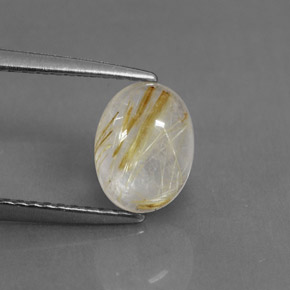 Quartzo rutilado amarelo natural 1,51ct, transparente, transparente/translúcido