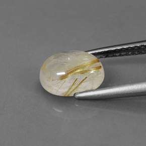 Quartzo rutilado amarelo natural 1,51ct, transparente, transparente/translúcido