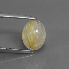 Quartzo rutilado amarelo natural 1,30ct, transparente, transparente/translúcido