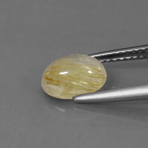 Quartzo rutilado amarelo natural 1,30ct, transparente, transparente/translúcido