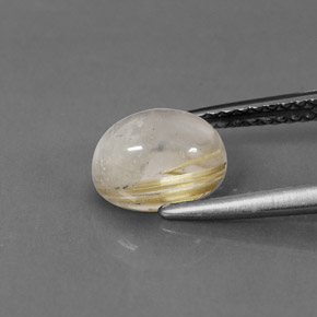 Quartzo rutilado amarelo natural 1,56ct, transparente, transparente/translúcido