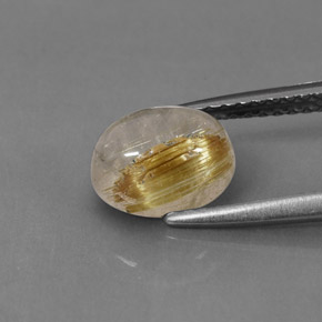 Quartzo rutilado amarelo natural 1,77ct, transparente, transparente/translúcido