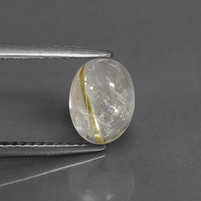 Quartzo rutilado amarelo natural 1,48ct, transparente, transparente/translúcido