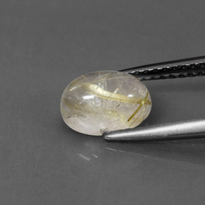 Quartzo rutilado amarelo natural 1,48ct, transparente, transparente/translúcido