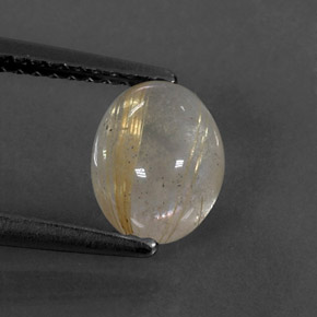Quartzo rutilado amarelo natural 1,59ct, transparente, transparente/translúcido