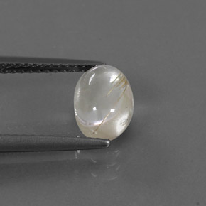 Quartzo rutilado amarelo natural 1,41ct, corte oval, transparente
