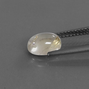 Quartzo rutilado amarelo natural 1,41ct, corte oval, transparente