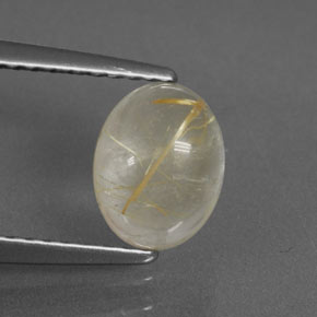 Quartzo rutilado amarelo natural 1,49ct, transparente, transparente/translúcido
