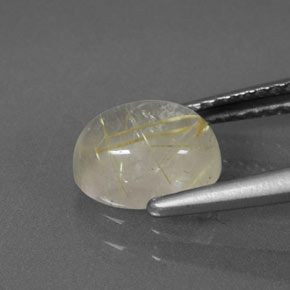 Quartzo rutilado amarelo natural 1,49ct, transparente, transparente/translúcido