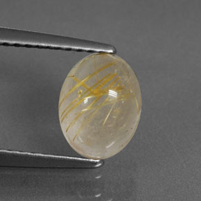 Quartzo rutilado amarelo natural 1,53ct, transparente, transparente/translúcido
