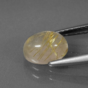 Quartzo rutilado amarelo natural 1,53ct, transparente, transparente/translúcido