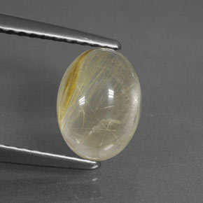 Quartzo rutilado amarelo natural 1,70ct, transparente, transparente/translúcido