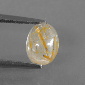 Quartzo rutilado amarelo natural 1,48ct, transparente, transparente/translúcido
