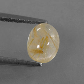 Quartzo rutilado amarelo natural 1,32ct, transparente, transparente/translúcido