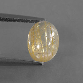Quartzo rutilado amarelo natural 1,63ct, transparente, transparente/translúcido