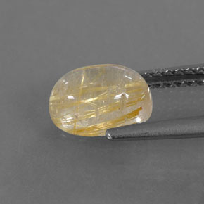 Quartzo rutilado amarelo natural 1,63ct, transparente, transparente/translúcido