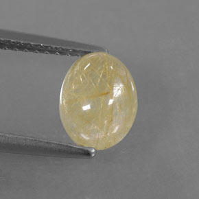 Quartzo rutilado amarelo natural 1,60ct, transparente, transparente/translúcido