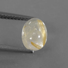 Quartzo rutilado amarelo natural 1,52ct, transparente, transparente/translúcido