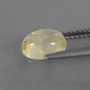 Quartzo rutilado amarelo natural 1,52ct, transparente, transparente/translúcido