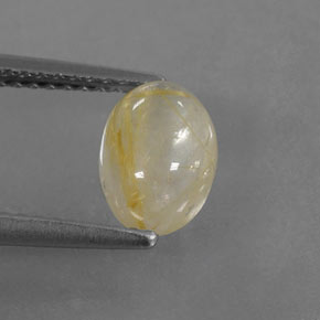 Quartzo rutilado amarelo natural 1,49ct, transparente, transparente/translúcido
