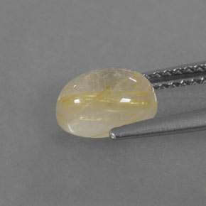 Quartzo rutilado amarelo natural 1,49ct, transparente, transparente/translúcido